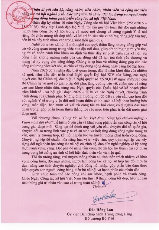 Bộ trưởng Đào Hồng Lan: “Nghề công tác xã hội là một nghề cao quý, thầm lặng nhưng đóng góp vai trò vô cùng quan trọng”