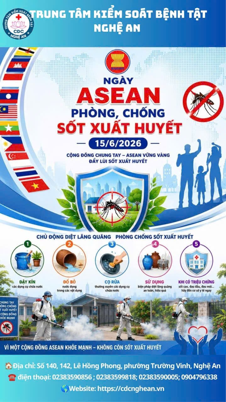 HƯỞNG ỨNG NGÀY ASEAN PHÒNG, CHỐNG SỐT XUẤT HUYẾT NĂM 2026: Chung tay hành động vì một cộng đồng không có sốt xuất huyết