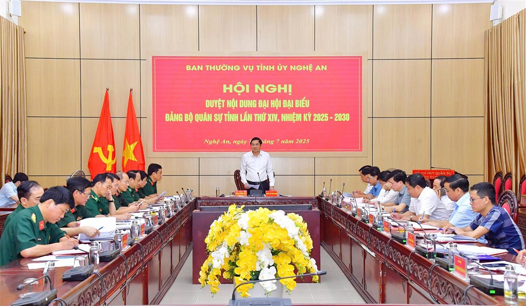 Ban Thường vụ Tỉnh ủy duyệt nội dung Đại hội đại biểu Đảng bộ Quân sự tỉnh lần thứ XIV, nhiệm kỳ 2025 - 2030