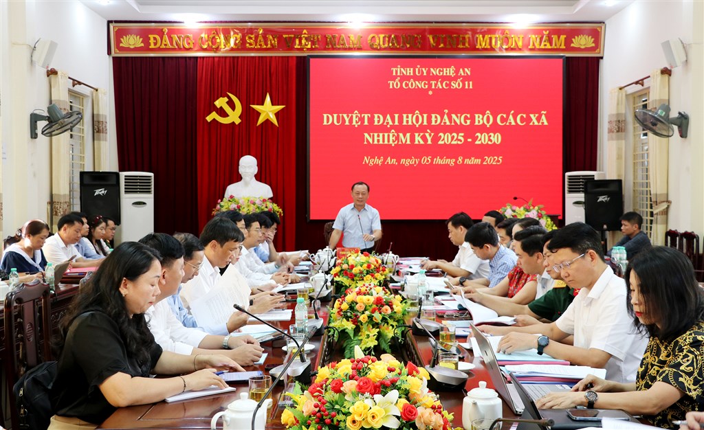 Tổ công tác số 11 duyệt Đại hội Đảng bộ các xã Tam Quang, Tam Thái, Yên Hòa, Nga My