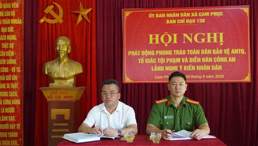 Xã Cam Phục tổ chức Hội nghị phát động phong trào Toàn dân bảo vệ an ninh Tổ quốc và Diễn đàn “Công an lắng nghe ý kiến Nhân dân” năm 2025